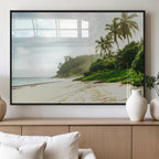 Relaxing Beach Wall Art Canvas Print, Framed Ocean View Coastal Serenity