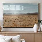 Desert Plains Wall Art Canvas Print, Golden Light Over Dry Grass and Open Horizon