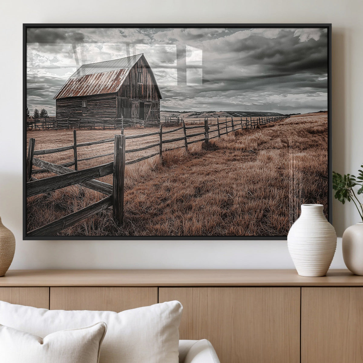 Rustic Weathered Barn Wall Art Canvas Print
