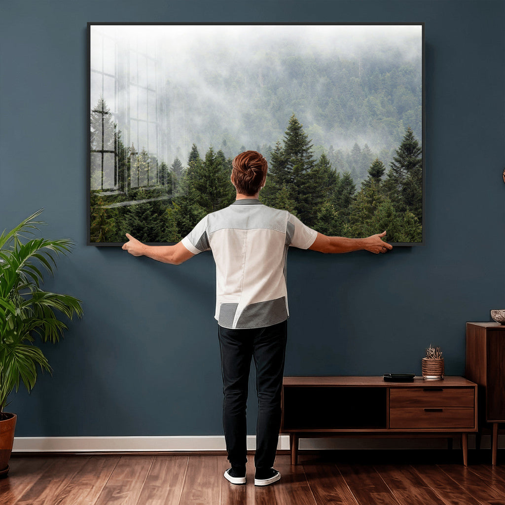 Misty Mountain Forest Wall Art Canvas Print