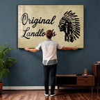 Original Landlords Wall Art Canvas Print, Native American Silhouette Artwork