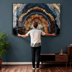 Abstract Wood Grain Canvas Print, Tree Ring Pattern Wall Art, Extra Large Living Room Wall Decor