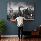 Atlanta Skyline Wall Art Canvas Print, Atlanta Downtown Night Cityscape
