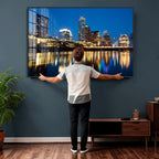 Austin Skyline Wall Art Canvas Print, Austin Downtown Night Cityscape