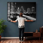 Austin Skyline Wall Art Canvas Print, Austin Downtown Night Cityscape