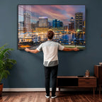 Baltimore Skyline Wall Art Canvas Print, Baltimore Downtown Night Cityscape