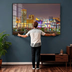 Baltimore Skyline Wall Art Canvas Print, Baltimore Downtown Night Cityscape