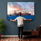 Chicago Wall Art Canvas Print - Chicago City Downtown Night Cityscape