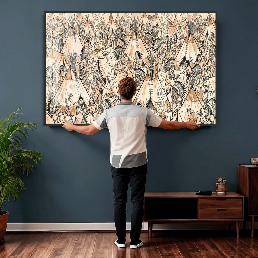 Native American Indian Wall Art Canvas Print