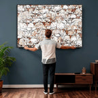 Abstract Longhorn Herd Wall Art Canvas Print