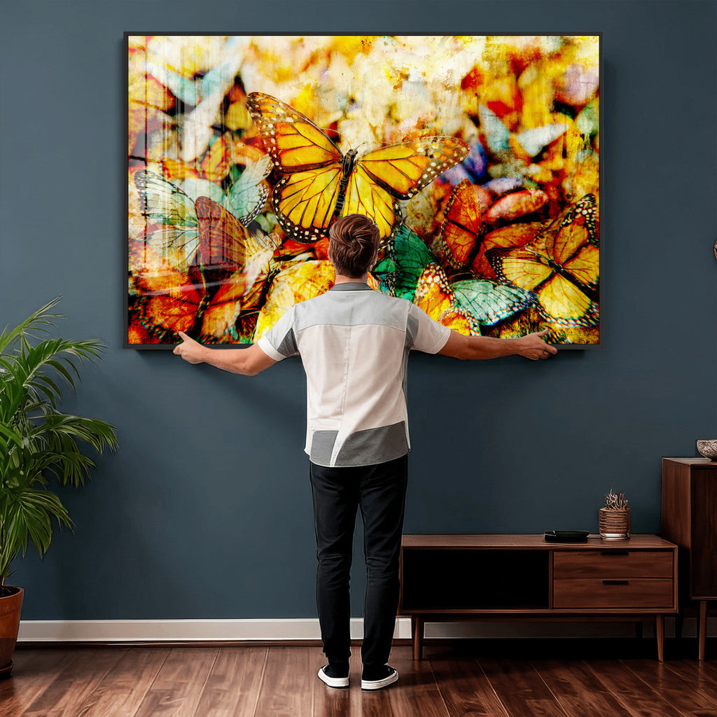 Butterfly Wall Art Canvas Print | Colorful Abstract Nature Artwork
