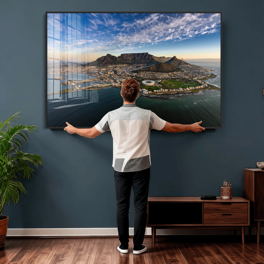 Cape Town Wall Art Canvas Print | Table Mountain Coastal Skyline Panorama