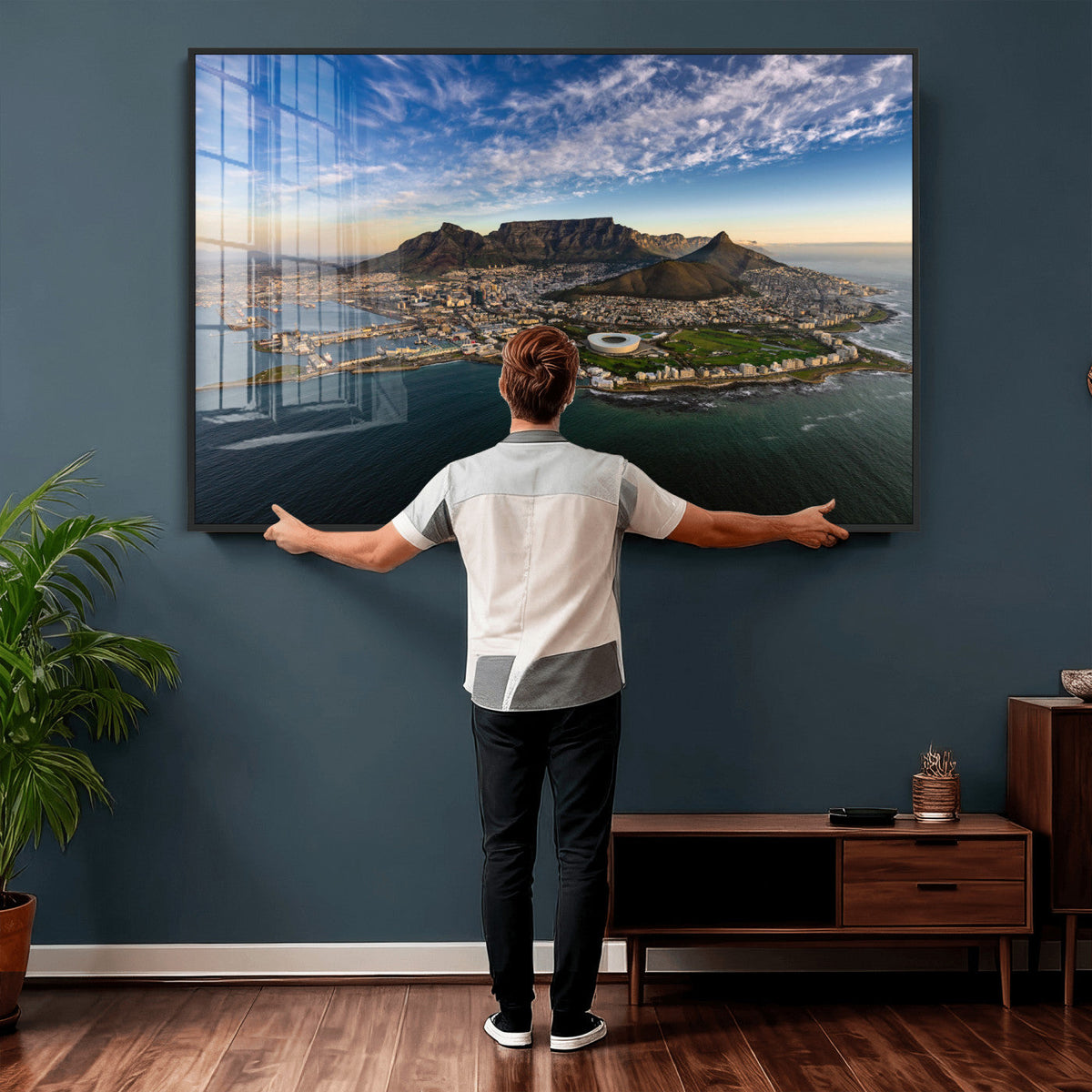 Cape Town Wall Art Canvas Print | Table Mountain Coastal Skyline Panorama