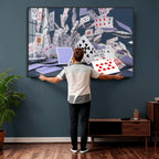 Playing Cards Canvas Wall Art | Casino Game Room Decor