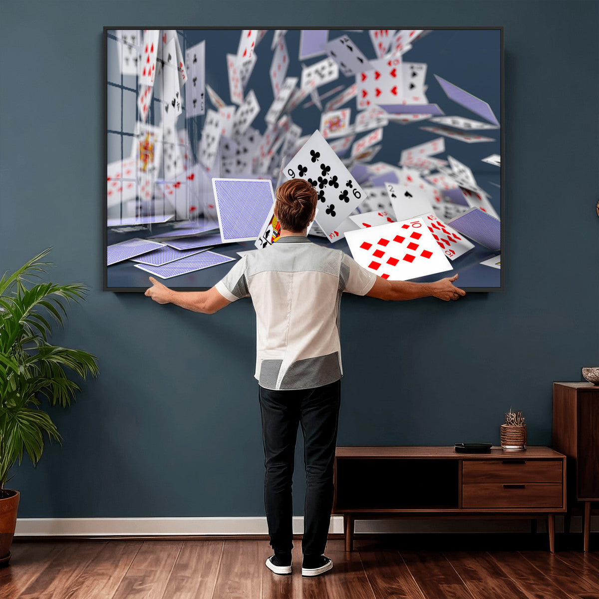 Playing Cards Canvas Wall Art | Casino Game Room Decor