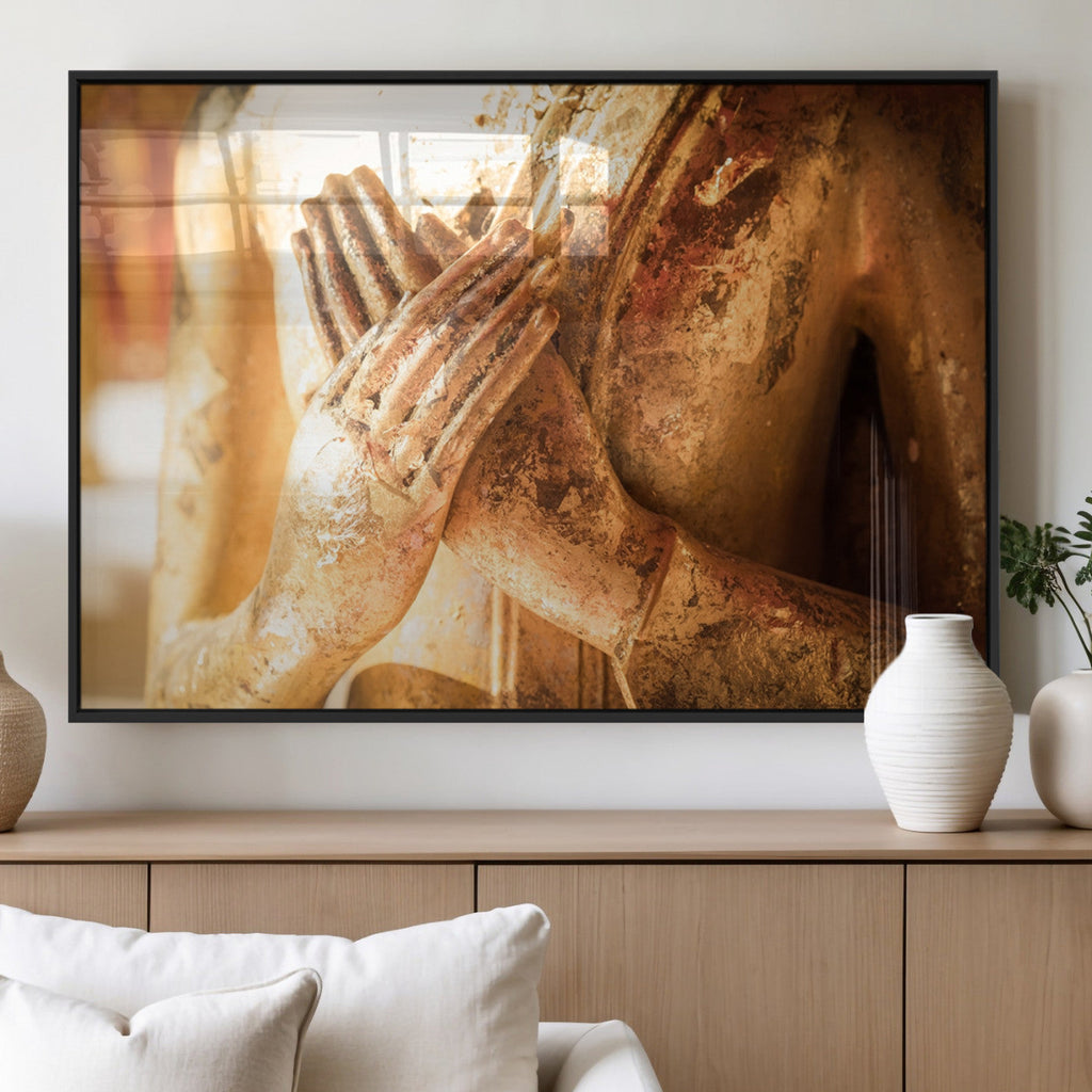 Buddha Statue Hands Wall Art Canvas Print