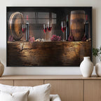Wine and Barrels Wall Art Canvas Print