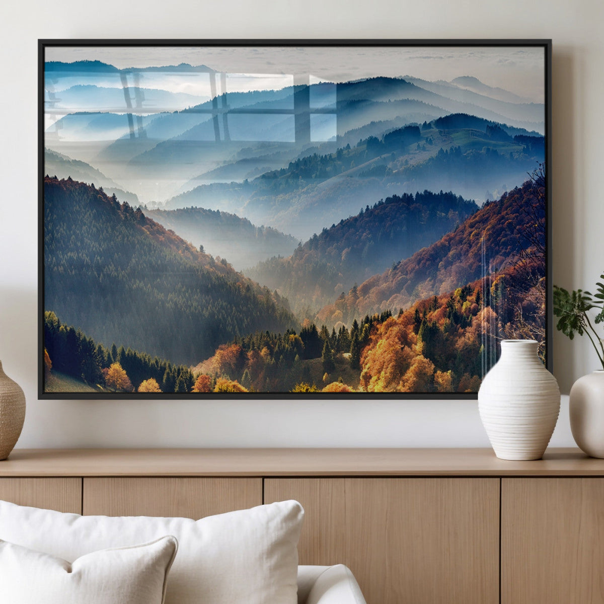 Mountains Forest Autumn Wall Art Canvas Print