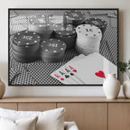 Poker Game Cards Wall Art Canvas, Multi Panel Wall Art