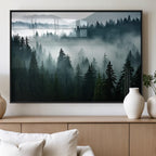Captivating Misty Forest Wall Art Canvas, Premium Canvas Print of a Foggy and Serene Atmosphere