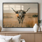 Texas Cow Wall Art Canvas Print for Farm House Wall Decor