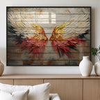 Abstract Angel Wings Canvas Wall Art, Modern Angelic Wings Decor, Framed and Ready to Hang
