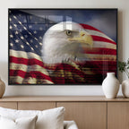 American Flag Eagle Symbol Wall Art Canvas Print, Patriotic American Flag Eagle Wall Art