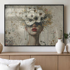 Abstract Floral Women Pastel Wall Art Canvas Print