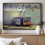 Banksy Life is Short Wall Art, Iconic Graffiti Street Art Canvas Print