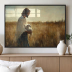 Jesus the Good Shepherd Wall Art Canvas Print, Inspirational Christian Religious Print for Prayer Room
