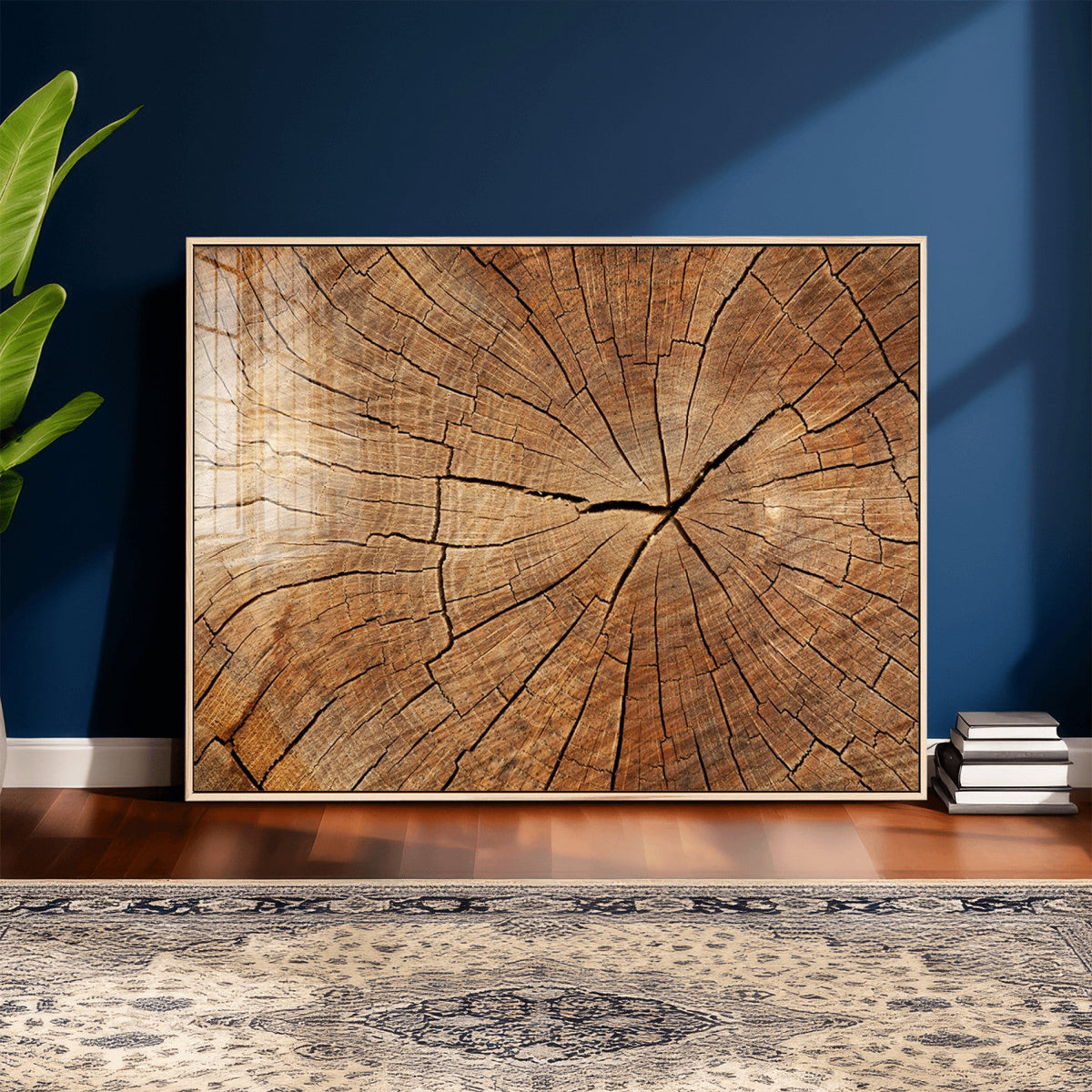 Tree Ring Canvas Art, Rustic Wood Grain Wall Art, Tree Slice Decor for Modern Homes