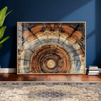Tree Rings Wall Art Canvas Print, Rustic Wood Grain