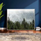 Misty Mountain Forest Wall Art Canvas Print