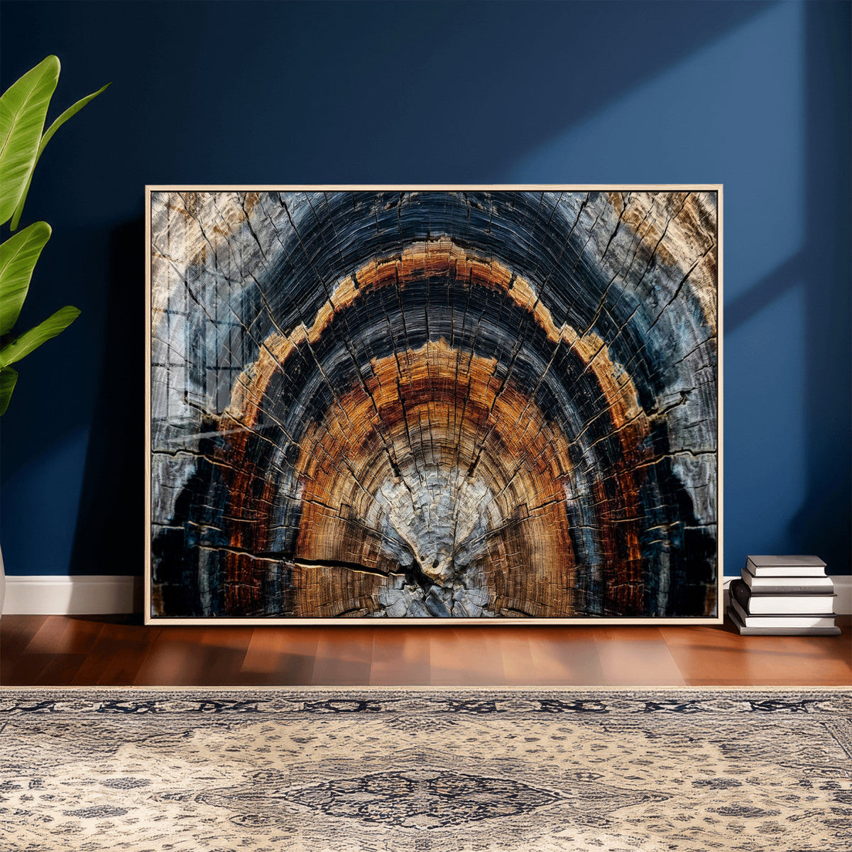 Abstract Wood Grain Canvas Print, Tree Ring Pattern Wall Art, Extra Large Living Room Wall Decor