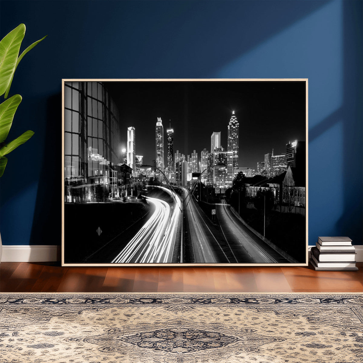 Atlanta Skyline Wall Art Canvas Print, Atlanta Downtown Night Cityscape