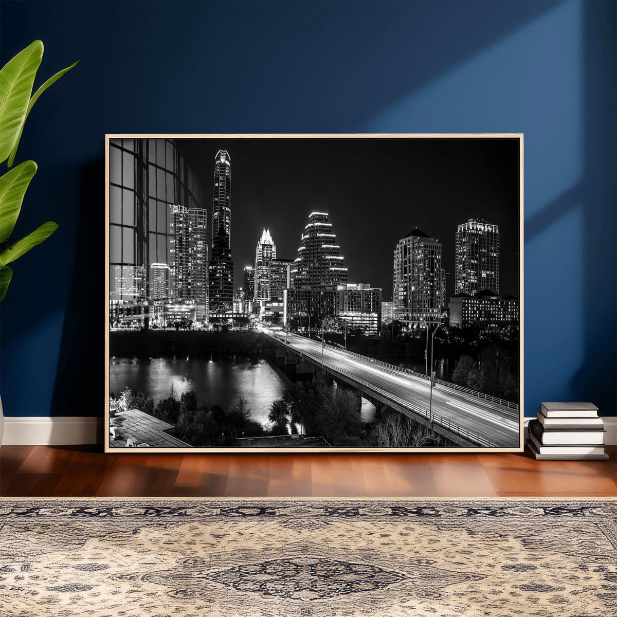 Austin Skyline Wall Art Canvas Print, Austin Downtown Night Cityscape