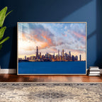 Chicago Wall Art Canvas Print - Chicago City Downtown Night Cityscape