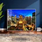 Chicago Wall Art Canvas Print - Chicago City Downtown Night Cityscape