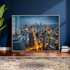 Chicago Wall Art Canvas Print - Chicago City Downtown Night Cityscape