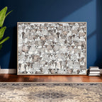 Abstract Texas Cow Wall Art Canvas Print, Farm Longhorn Art for Cabin Decor
