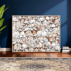 Abstract Longhorn Herd Wall Art Canvas Print