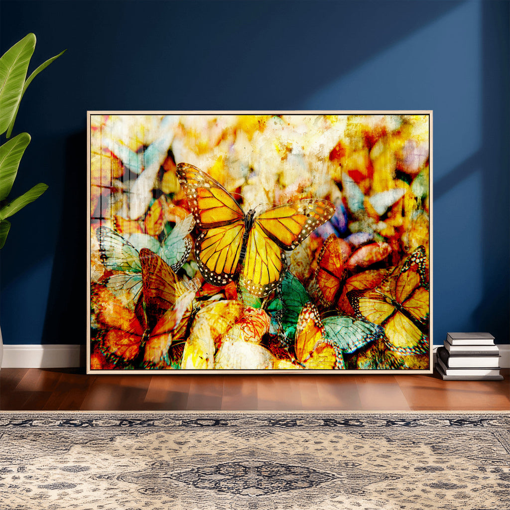 Butterfly Wall Art Canvas Print | Colorful Abstract Nature Artwork