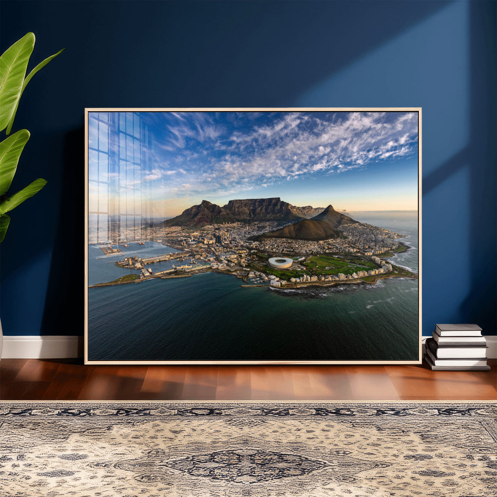 Cape Town Wall Art Canvas Print | Table Mountain Coastal Skyline Panorama