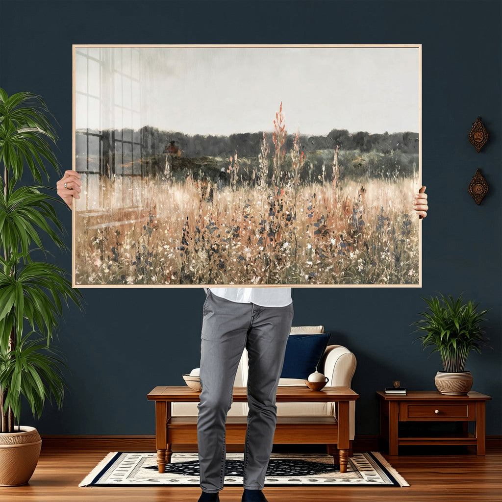 Rustic Field Landscape Wall Art Print, Giclee Canvas Wall Art