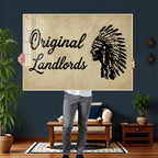 Original Landlords Wall Art Canvas Print, Native American Silhouette Artwork