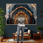 Abstract Wood Grain Canvas Print, Tree Ring Pattern Wall Art, Extra Large Living Room Wall Decor