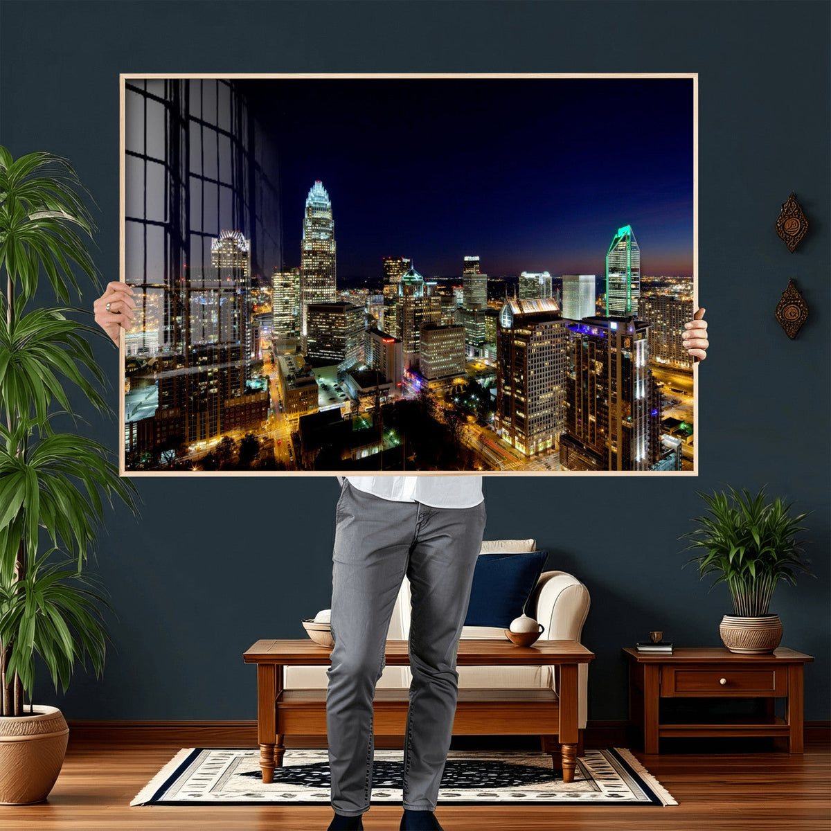 Atlanta Skyline Wall Art Canvas Print | Modern Cityscape