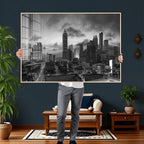 Atlanta Skyline Wall Art Canvas Print, Atlanta Downtown Night Cityscape