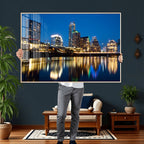 Austin Skyline Wall Art Canvas Print, Austin Downtown Night Cityscape