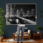 Austin Skyline Wall Art Canvas Print, Austin Downtown Night Cityscape